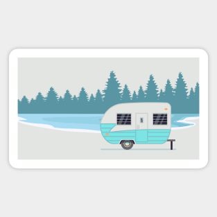 Lispe RV Camping Lake Pine Trees Magnet